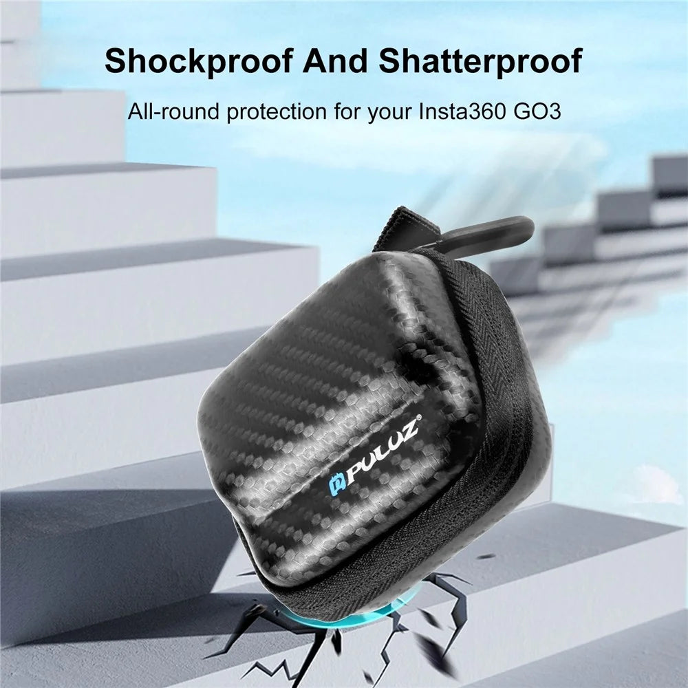 PULUZ PU944B For Insta360 GO 3 / GO 3S Case Carbon Fiber EVA Portable Storage Bag - 4