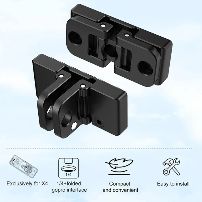 PULUZ PU721B For Insta360 X4 Quick Release Adapter Base 1 / 4 Inch Thread Foldable Connector - 3