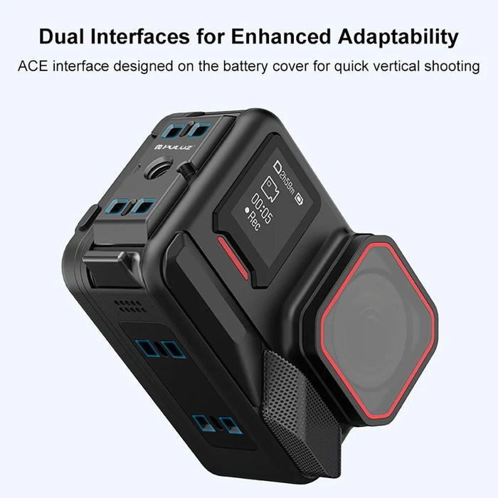 PULUZ PU738B For Insta360 Ace Pro 2 Aluminum Alloy Battery Side Cover Magnetic Quick Release Vertical Lid - 4