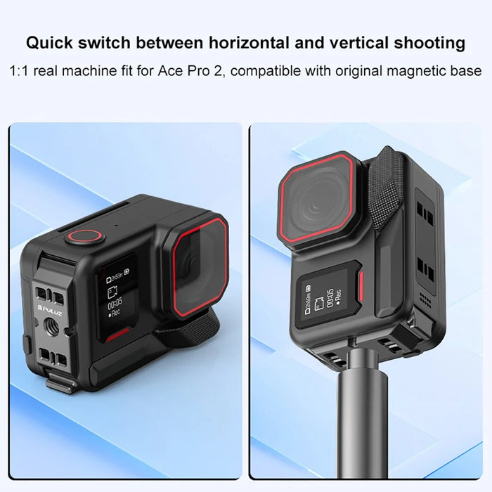 PULUZ PU738B For Insta360 Ace Pro 2 Aluminum Alloy Battery Side Cover Magnetic Quick Release Vertical Lid - 6