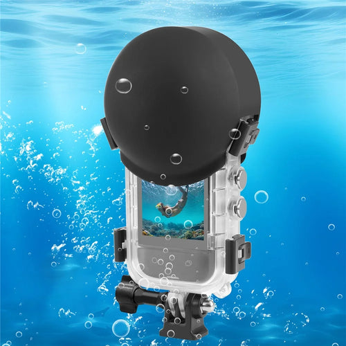 PULUZ PKT48B For Insta360 X5 Invisible Diving Case 60m Underwater Waterproof Housing with Silicone Lens Cover - 1