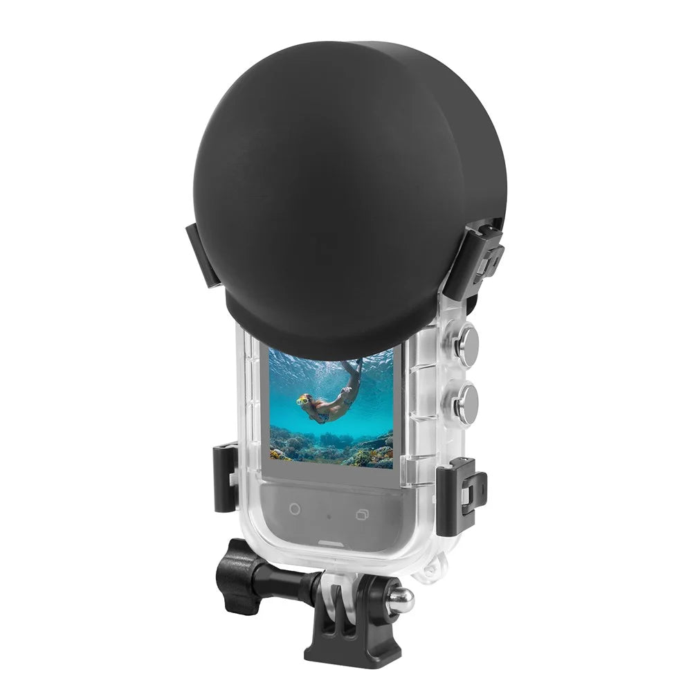 PULUZ PKT48B For Insta360 X5 Invisible Diving Case 60m Underwater Waterproof Housing with Silicone Lens Cover - 2