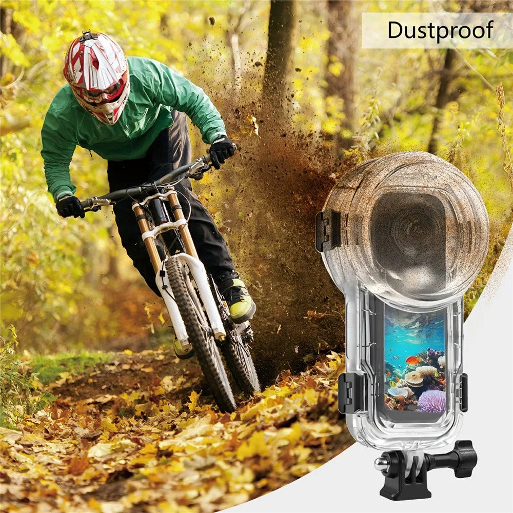 PULUZ PKT48B For Insta360 X5 Invisible Diving Case 60m Underwater Waterproof Housing with Silicone Lens Cover - 5