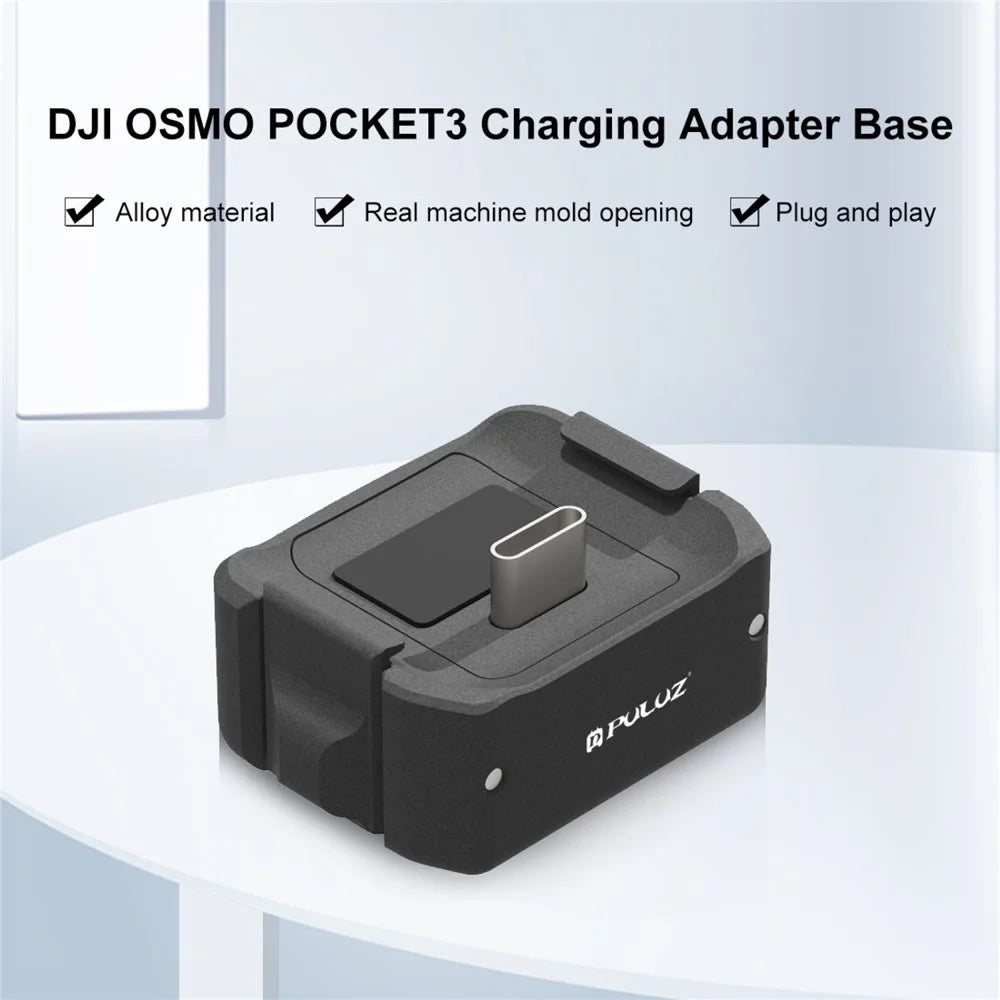 PULUZ PU897B For DJI Osmo Pocket 3 Charging Dock Adapter Base Aluminum Alloy Desktop Stand - 2