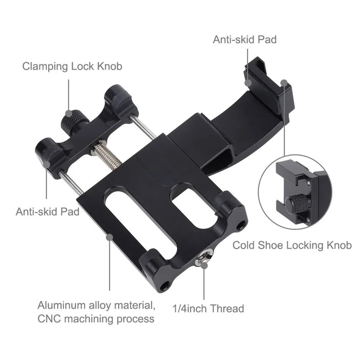 PULUZ PU333 For DJI Osmo Pocket / Pocket 2 Camera Phone Holder Mount Aluminum Alloy Hand Grip Stand - 4