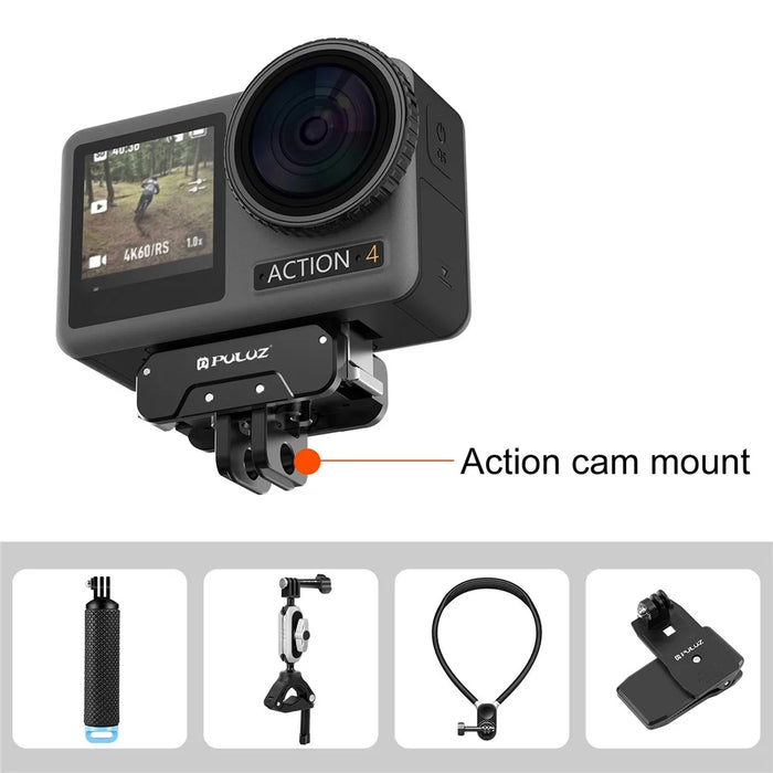 PULUZ PU995B For DJI Osmo Action 4  /  3 Magnetic Quick Release Metal Base Mount Compatible with Selfie Stick / Tripod - 5