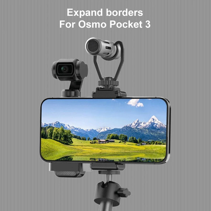 PULUZ PU725B For DJI Osmo Pocket 3 Action Camera Expansion Phone Bracket Adapter Compatible with Tripod - 4
