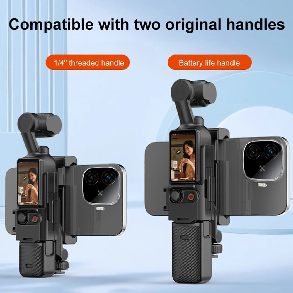 PULUZ PU726B For DJI Osmo Pocket 3 Phone Mount Holder Tripod Extension Protective Frame - 2