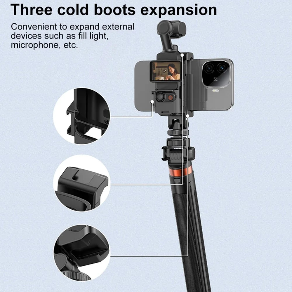 PULUZ PU726B For DJI Osmo Pocket 3 Phone Mount Holder Tripod Extension Protective Frame - 4