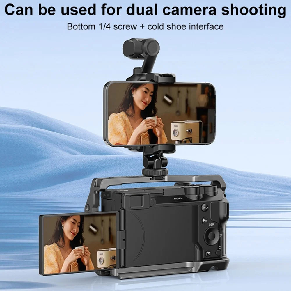 PULUZ PU726B For DJI Osmo Pocket 3 Phone Mount Holder Tripod Extension Protective Frame - 5