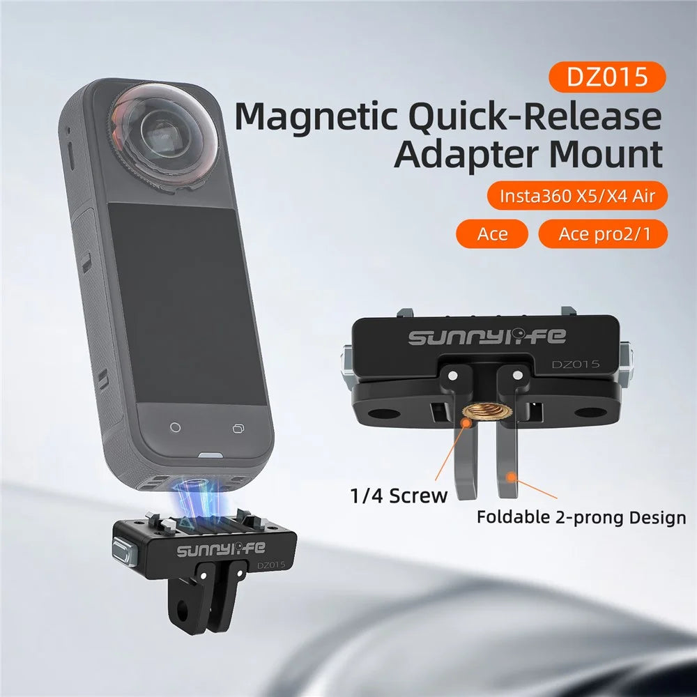 SUNNYLIFE DZ015 Magnetic Adapter for Insta360 X4 Air / X5 / Ace / Ace Pro 2 / Ace Pro Camera Foldable Buckle Mount - 2