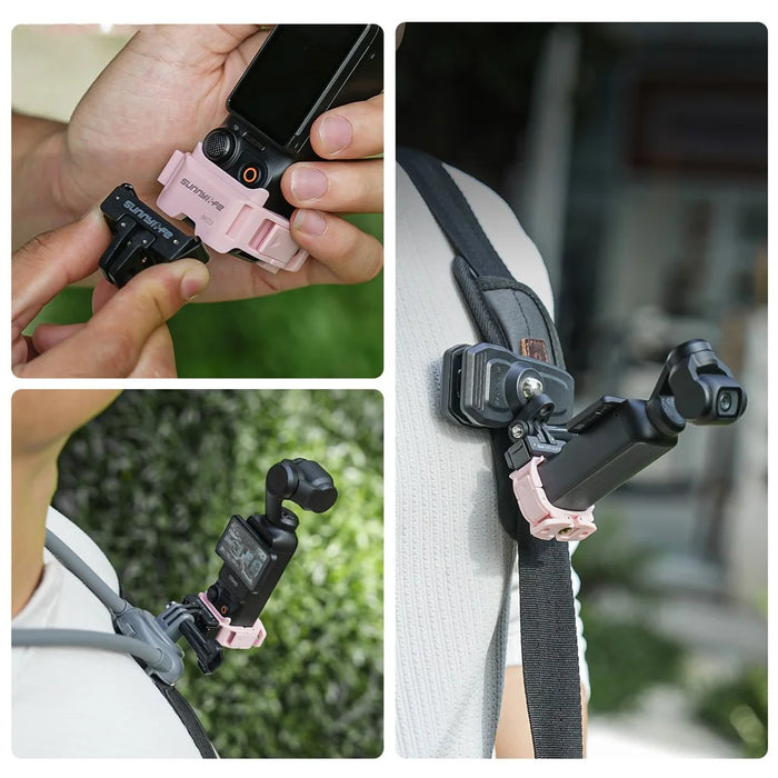 SUNNYLIFE OP3-BK03 For DJI Osmo Pocket 3 Quick Release Expansion Frame Dual Adapter Mount - Black - 3