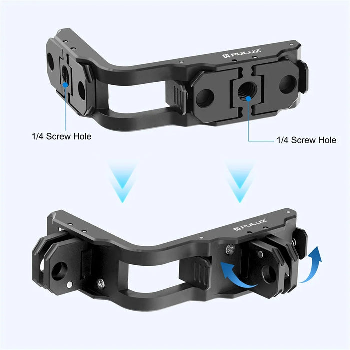 PULUZ PU768B For DJI Osmo Action 5 Pro  /  4 Dual Orientation Magnetic Quick Release Mount for Horizontal  /  Vertical Shooting - 3