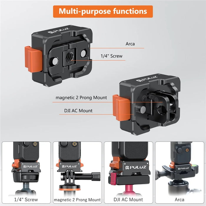 PULUZ PU735B For DJI Osmo Pocket 3 Quick Release Mount Adapter Action Camera Accessories - 4
