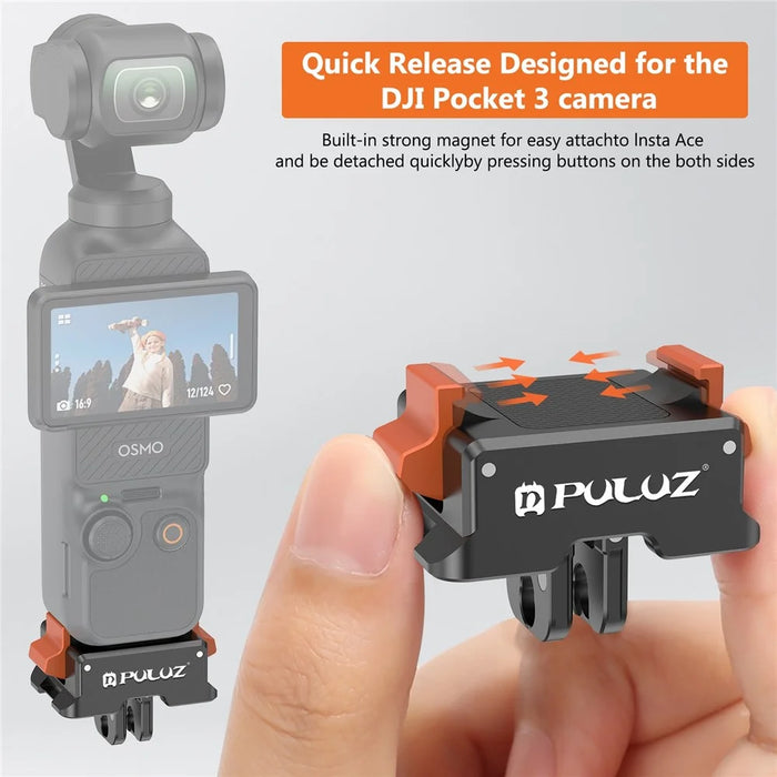 PULUZ PU735B For DJI Osmo Pocket 3 Quick Release Mount Adapter Action Camera Accessories - 7