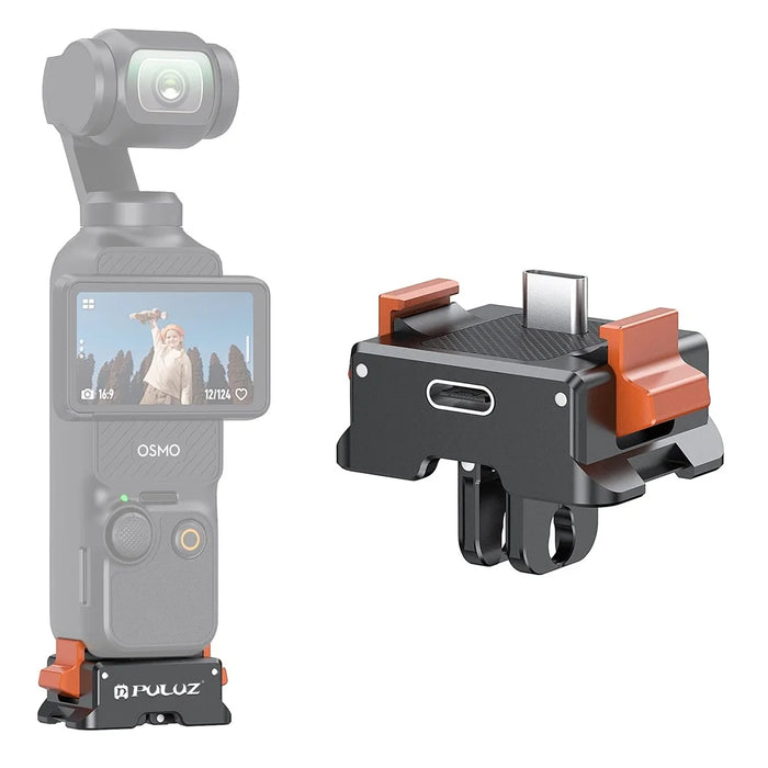 PULUZ PU734B For DJI Osmo Pocket 3 Type C Charging Base Quick Release Mount Adapter Camera Accessories - 1