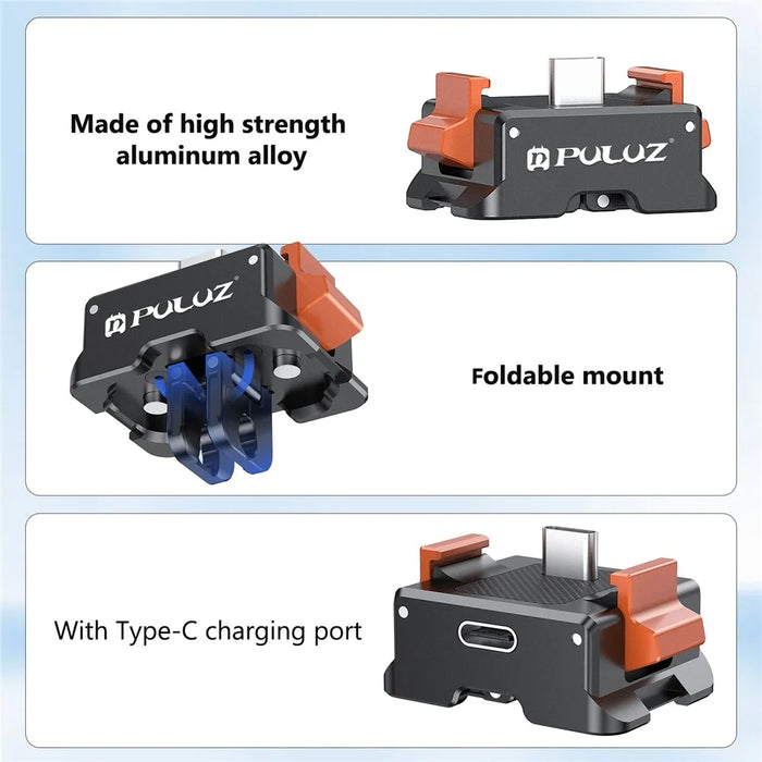 PULUZ PU734B For DJI Osmo Pocket 3 Type C Charging Base Quick Release Mount Adapter Camera Accessories - 5