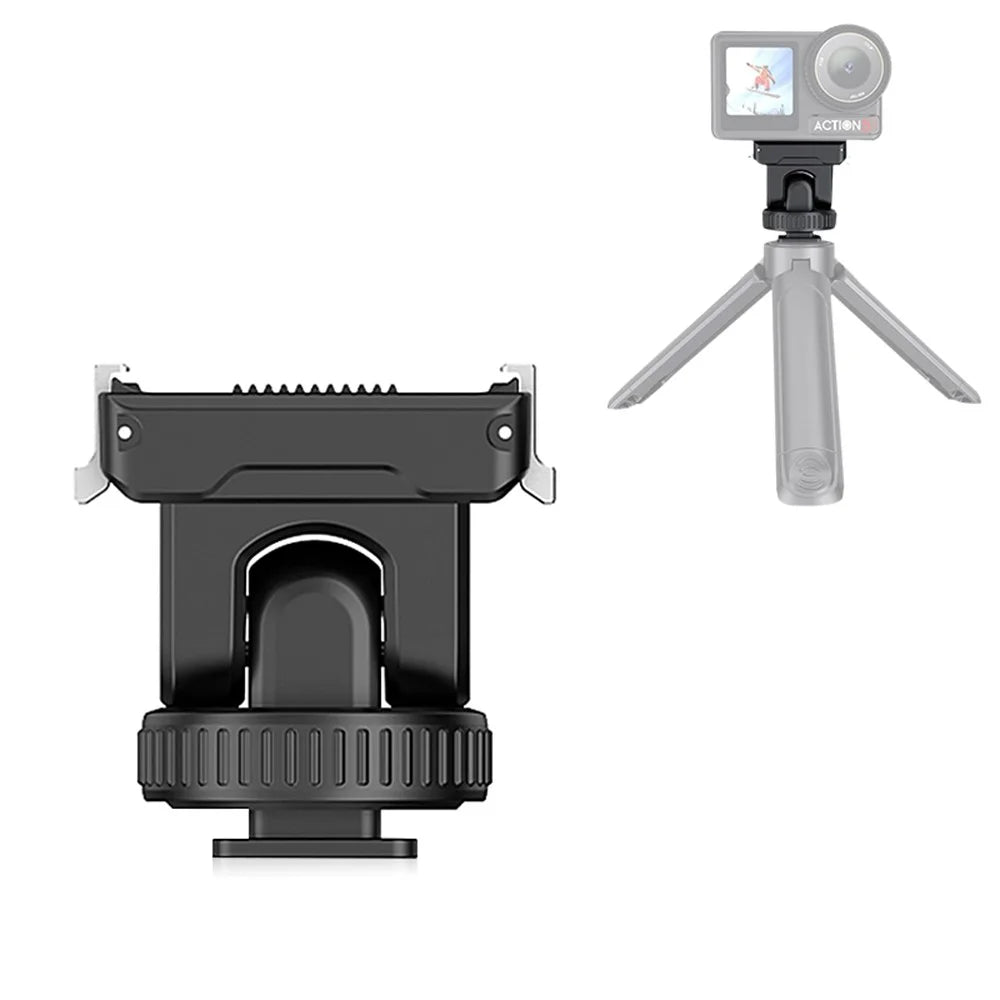 PULUZ PU727B For DJI Osmo Action 5 Pro  /  4  /  3 Cold Shoe Mount Quick Release Base 75 Degree Tilt Adjustment - 1