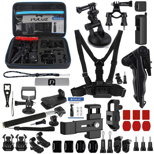 PULUZ PKT47 43 in 1 For DJI Osmo Pocket Phone Clip Selfie Stick Extension Bracket Chest Strap Camera Accessory Kit with Large Case - 1