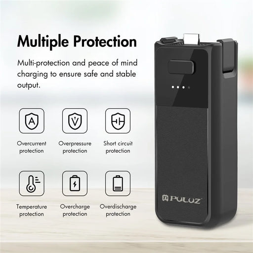 PULUZ PU957B For DJI Osmo Pocket 3 Extended Handle Grip 2800mAh Battery with USB-C Port - 2