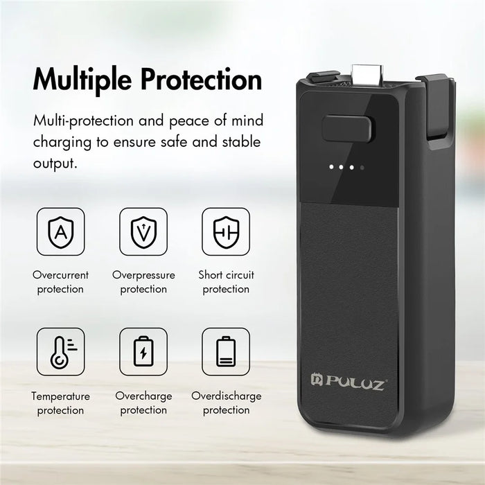 PULUZ PU957B For DJI Osmo Pocket 3 Extended Handle Grip 2800mAh Battery with USB-C Port - 2
