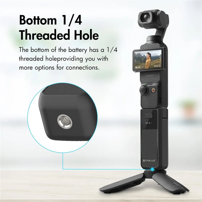 PULUZ PU957B For DJI Osmo Pocket 3 Extended Handle Grip 2800mAh Battery with USB-C Port - 6