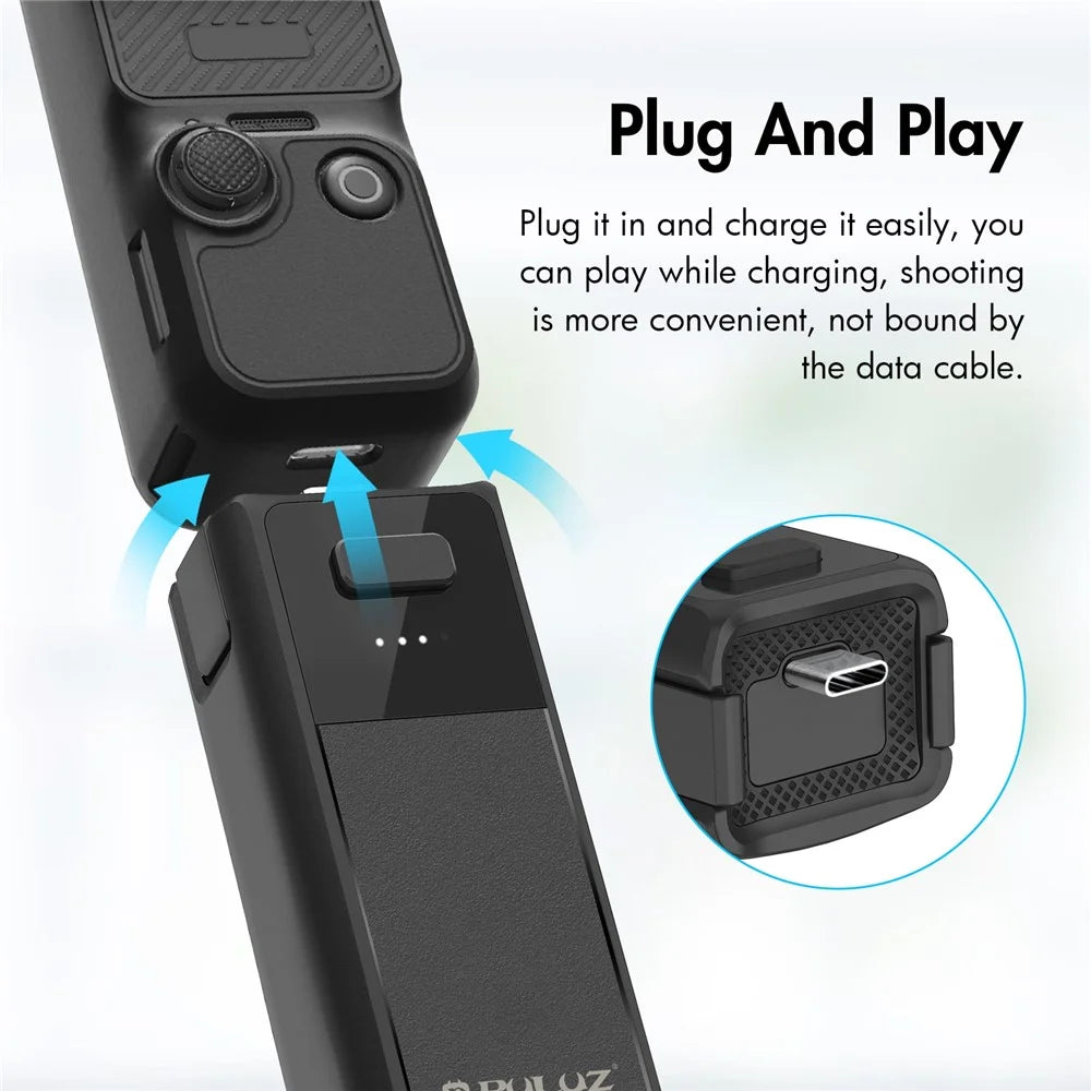 PULUZ PU957B For DJI Osmo Pocket 3 Extended Handle Grip 2800mAh Battery with USB-C Port - 7