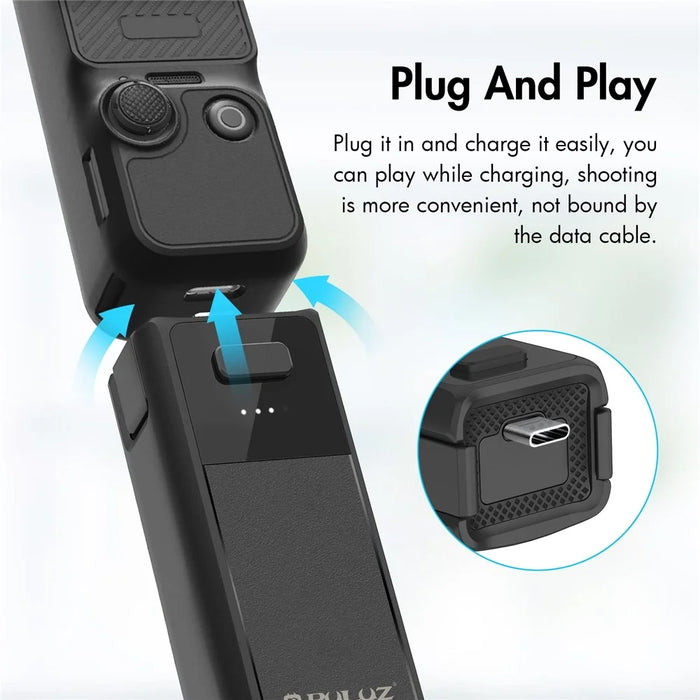PULUZ PU957B For DJI Osmo Pocket 3 Extended Handle Grip 2800mAh Battery with USB-C Port - 7