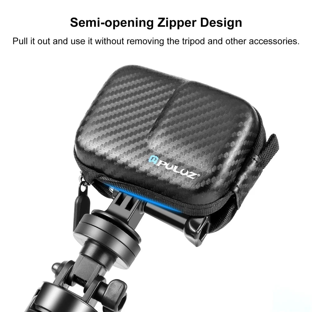 PULUZ PU946B For DJI Osmo Action 4  /  3 Mini Body Case Carbon Fiber Texture PU + EVA Portable Storage Bag - 4