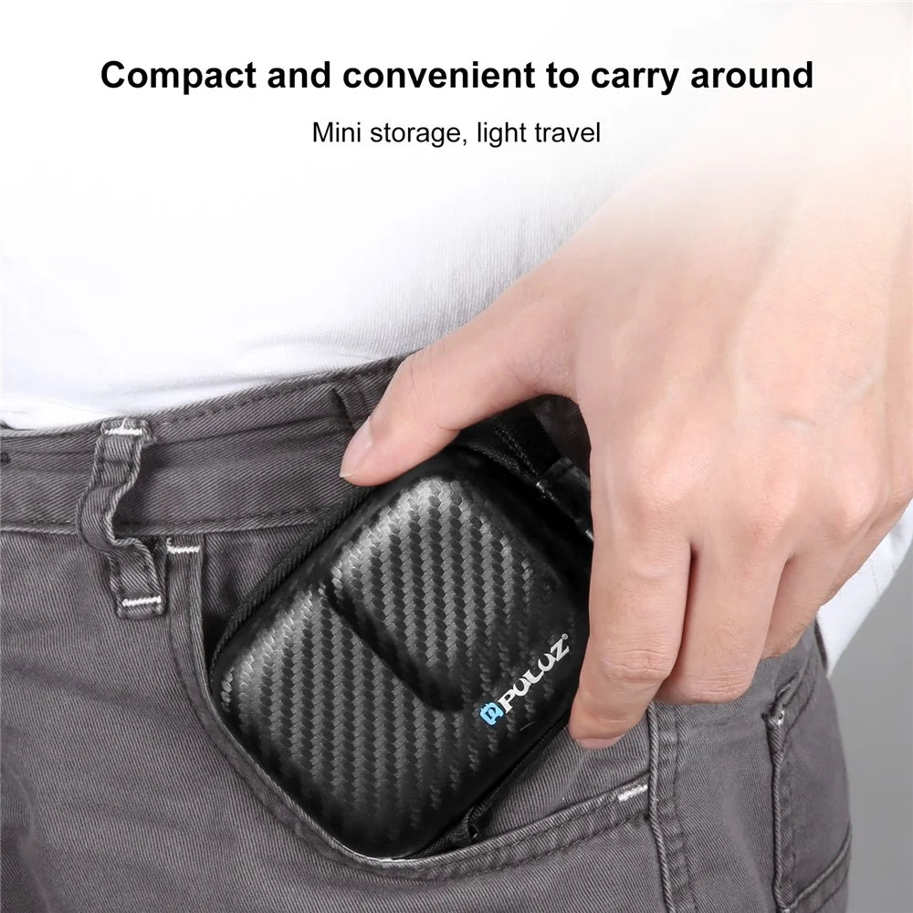 PULUZ PU946B For DJI Osmo Action 4  /  3 Mini Body Case Carbon Fiber Texture PU + EVA Portable Storage Bag - 6