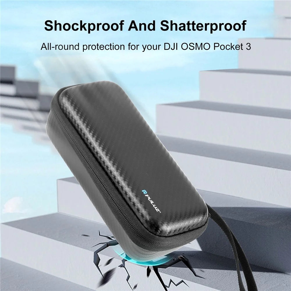 PULUZ PU945B For DJI Osmo Pocket 3 Carbon Fiber EVA Carrying Case Shockproof Portable Storage Bag - 5
