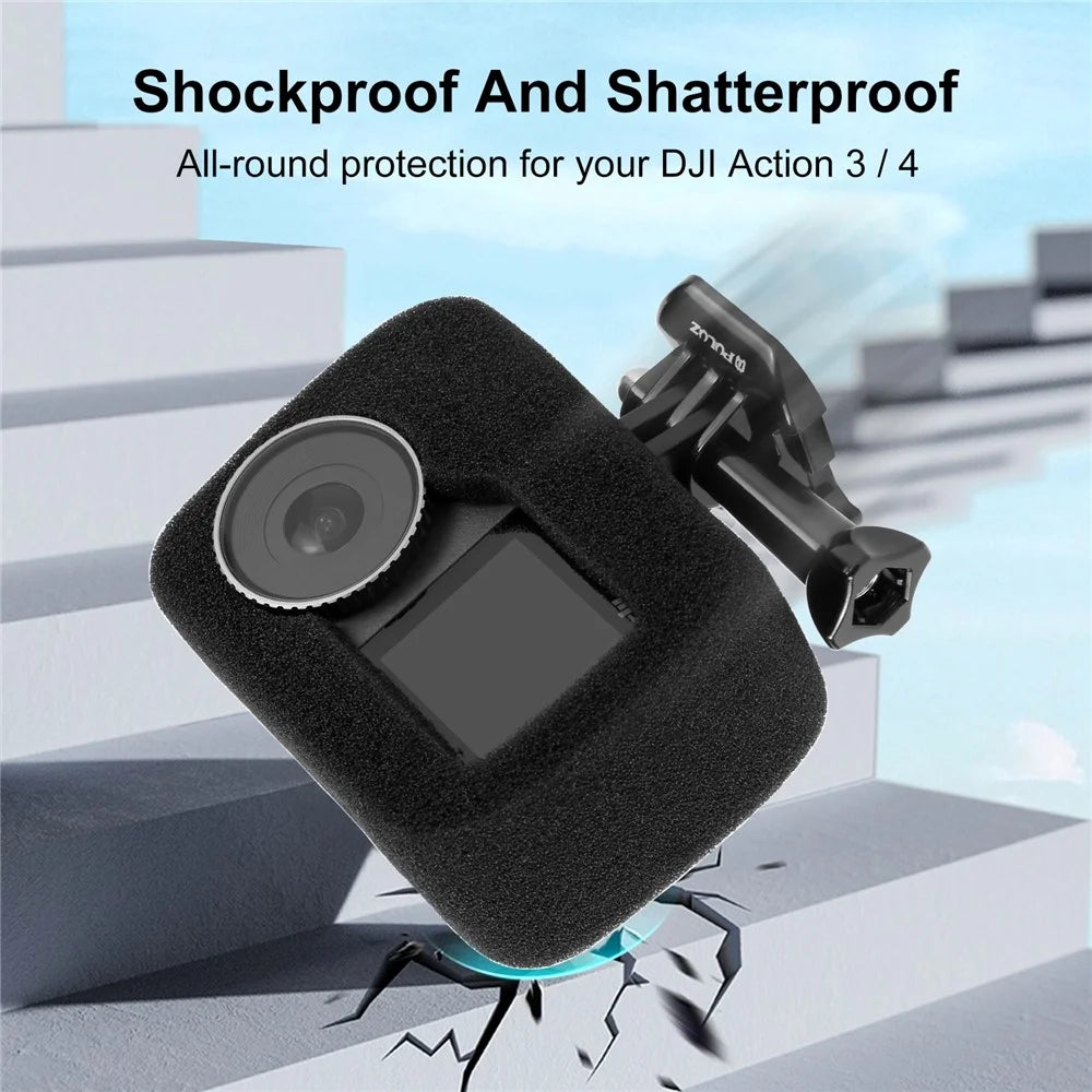 PULUZ PU987B For DJI Osmo Action 5 Pro / 4  /  3 High Density Foam Wind Noise Reduction Scratch Resistant Cover - 6
