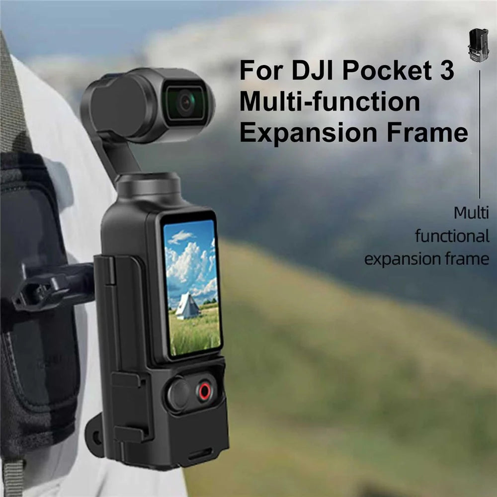 PULUZ PU722B For DJI Osmo Pocket 3 Extension Adapter Protective Frame Extended Handle Cold Shoe Mount Bracket - 2