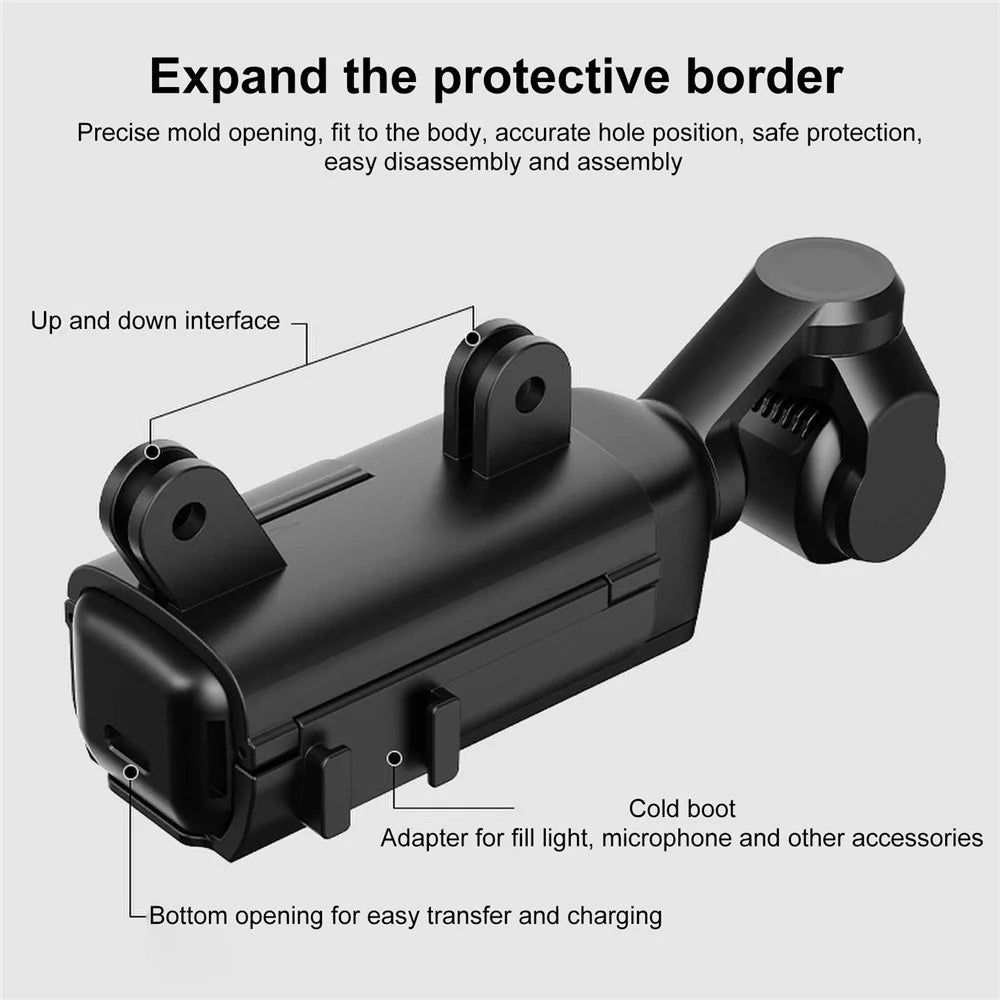 PULUZ PU722B For DJI Osmo Pocket 3 Extension Adapter Protective Frame Extended Handle Cold Shoe Mount Bracket - 3