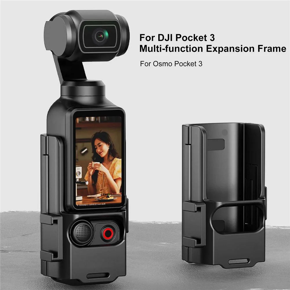 PULUZ PU722B For DJI Osmo Pocket 3 Extension Adapter Protective Frame Extended Handle Cold Shoe Mount Bracket - 4