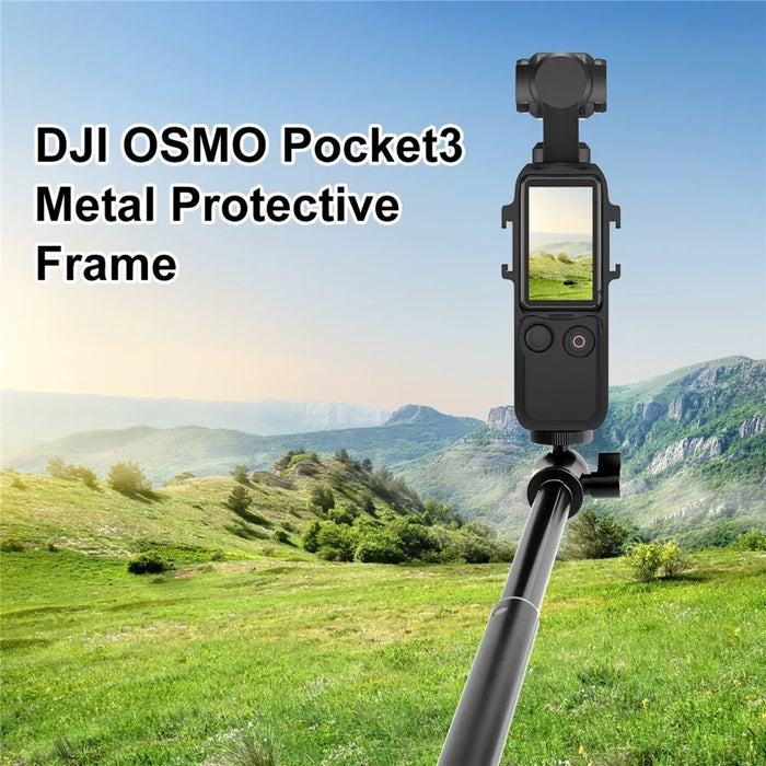 PULUZ PU933B For DJI Osmo Pocket 3 Metal Protective Frame Cage with 2 Cold Shoe Mounts Expansion Adapter - 4