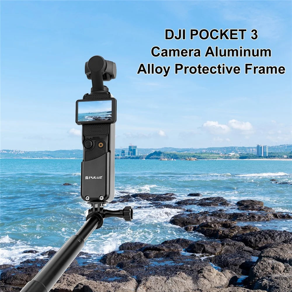 PULUZ PU930B For DJI Osmo Pocket 3 Metal Protective Frame CNC Aluminum Alloy Cage Adapter Mount - 5