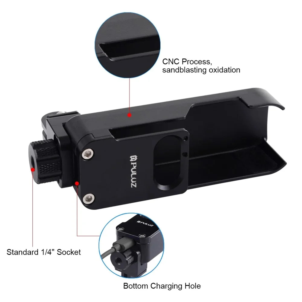 PULUZ PU375B For DJI Osmo Pocket Camera Metal Cooling Frame CNC Aluminum Alloy Protective Case - 5