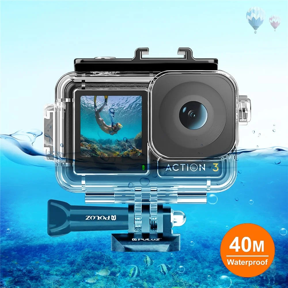 PULUZ PU808 For DJI Osmo Action 3 Case 40M Waterproof Cover with Cold Shoe Mount  /  Bracket - 3