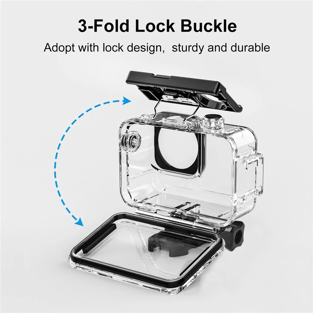 PULUZ PU808 For DJI Osmo Action 3 Case 40M Waterproof Cover with Cold Shoe Mount  /  Bracket - 4