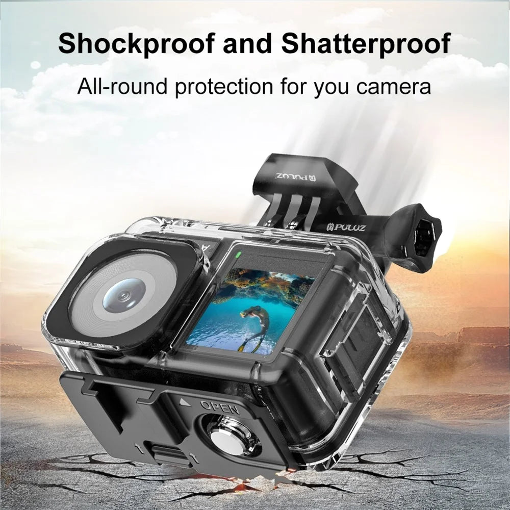 PULUZ PU808 For DJI Osmo Action 3 Case 40M Waterproof Cover with Cold Shoe Mount  /  Bracket - 7