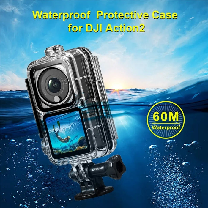 PULUZ PU577T For DJI Action 2 Waterproof Diving Case 60M Underwater Protective Housing - 6
