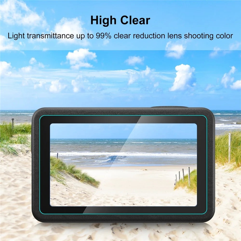 PULUZ PU958T For DJI Osmo Action 5 Pro Screen Protector Set with Lens / Front / Rear Tempered Glass Film Anti Explosion - 5