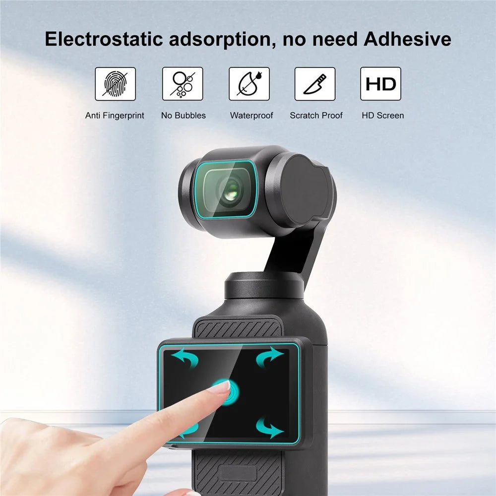 PULUZ PU950T For DJI Osmo Pocket 3 Screen Protector 9H 2.5D HD Tempered Glass Camera Lens Film - 4