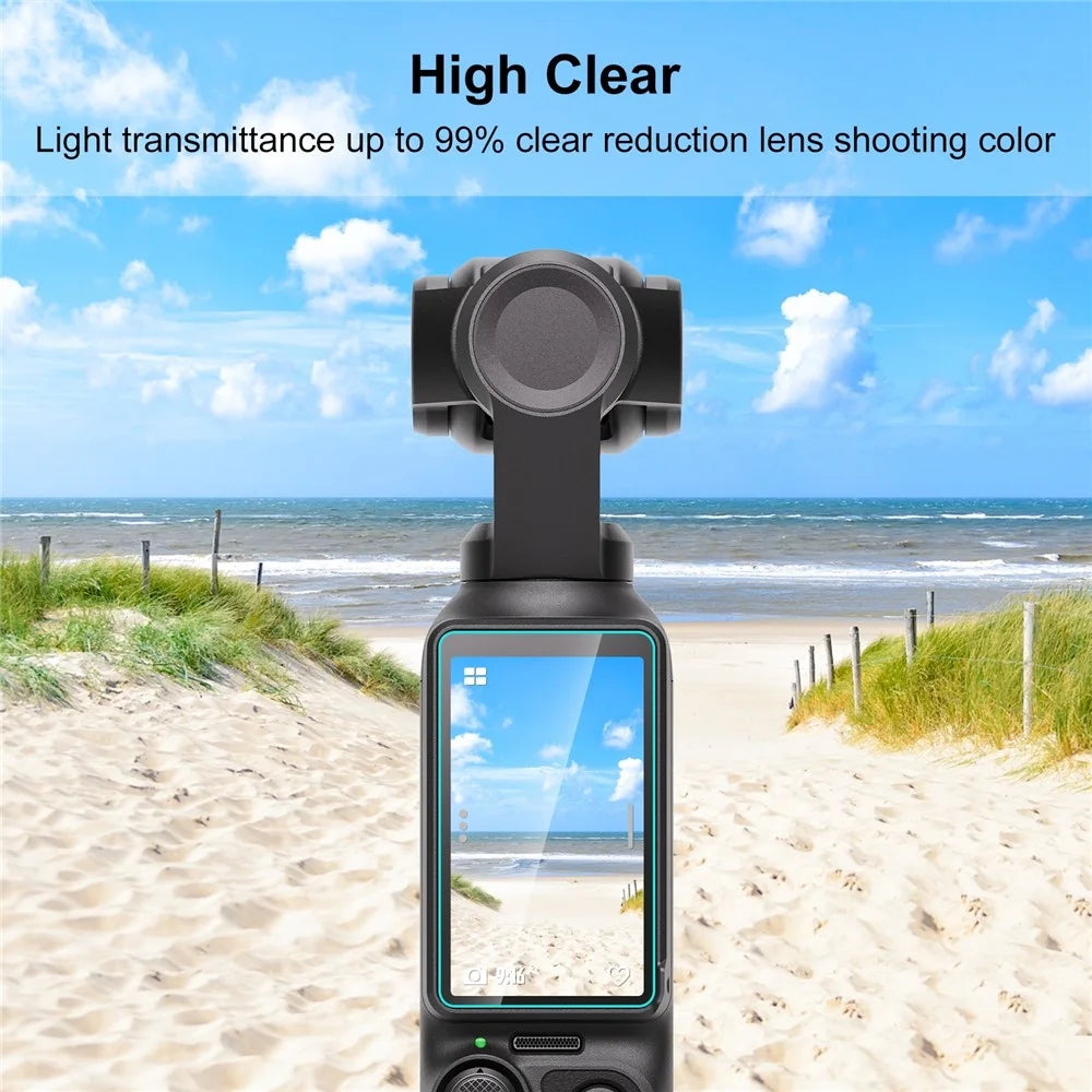 PULUZ PU950T For DJI Osmo Pocket 3 Screen Protector 9H 2.5D HD Tempered Glass Camera Lens Film - 5