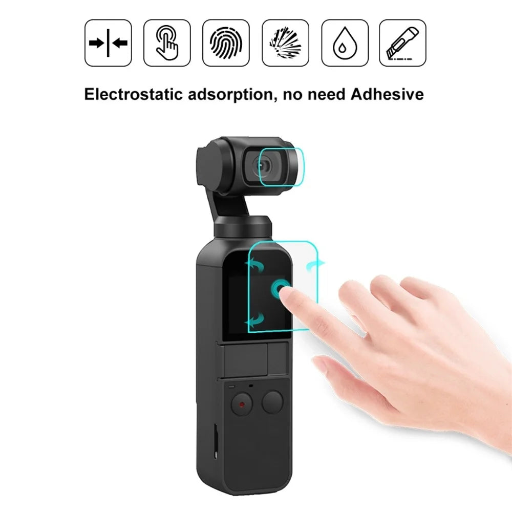 PULUZ PU376 For DJI Osmo Pocket Screen Protector 9H 2.5D HD Tempered Glass Camera Lens Film - 2