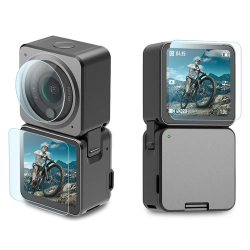 PULUZ PU538 For DJI Action 2 Screen Protector 2 Screen Films + 1 Lens Film Kit Tempered Glass Films Anti Explosion - 1