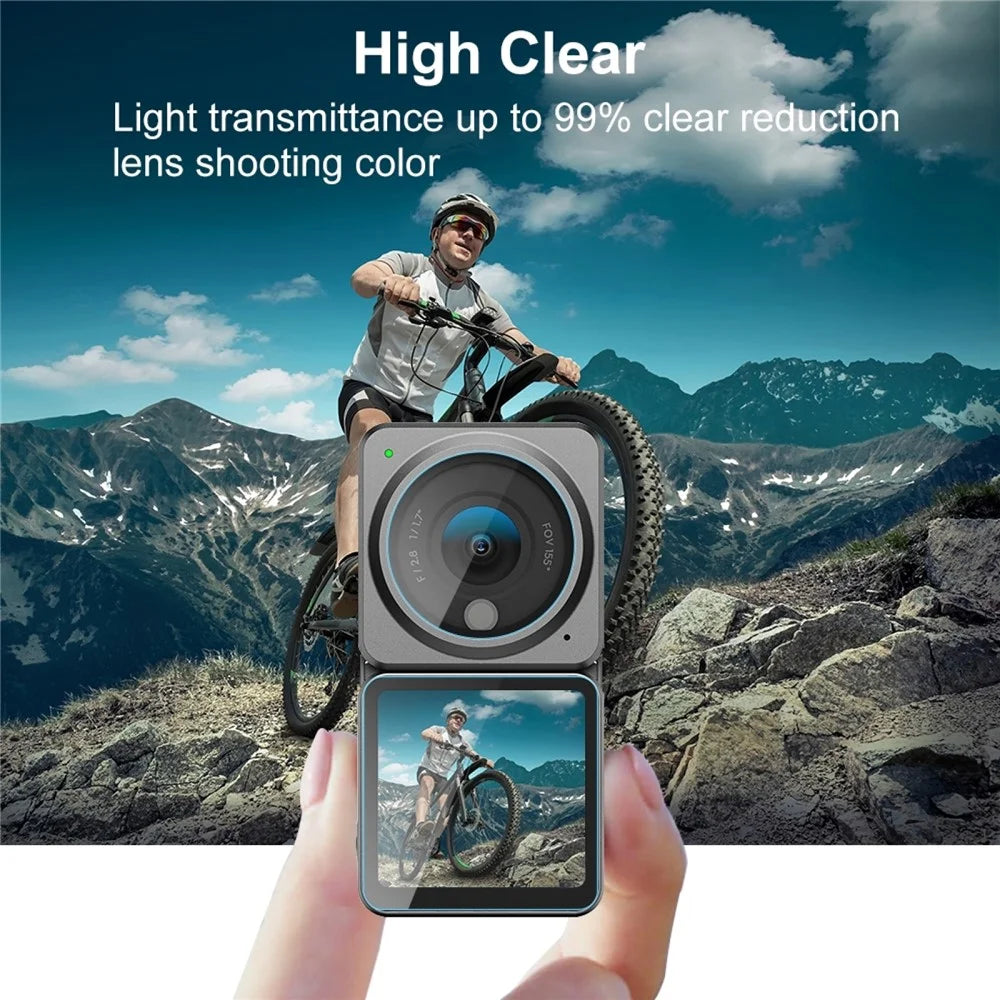 PULUZ PU538 For DJI Action 2 Screen Protector 2 Screen Films + 1 Lens Film Kit Tempered Glass Films Anti Explosion - 6