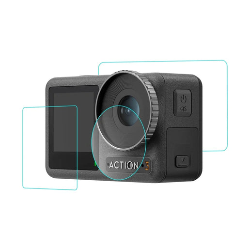 PULUZ PU810 For DJI Osmo Action 3 Screen Protector Set with Lens / Front / Rear Tempered Glass Film Anti-Explosion - 2