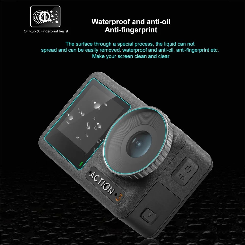 PULUZ PU810 For DJI Osmo Action 3 Screen Protector Set with Lens / Front / Rear Tempered Glass Film Anti-Explosion - 4